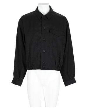 Jacquemus Cropped Elastic-Hem Viscose-Blend Sports Jacket - Black
