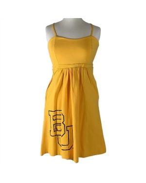 Glitter Gear Baylor College Logo Swarovski Crystal Dress - Yellow