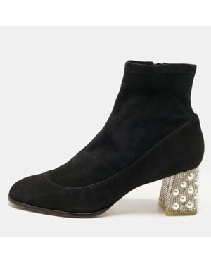 Sophia Webster Suede Felicity Mid Ankle Length Boots - Black