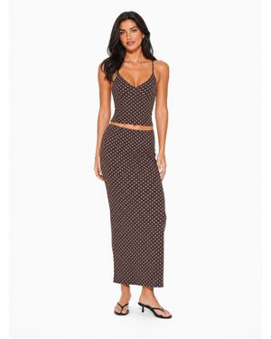 Forever 21 Printed Maxi Skirt And Tank Top Set - Brown