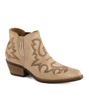 Forastero Western Style Leather Booties - Natural