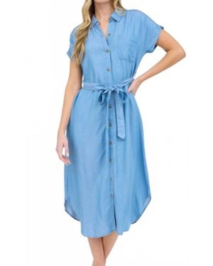 Blu Pepper Deirdre Midi Shirt Dress - Blue