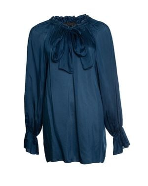 The Row Blouse With Bow - Blue
