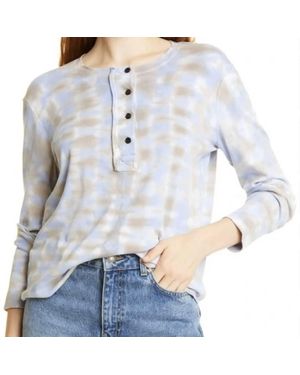 Raquel Allegra Bowie Henley Top - Blue