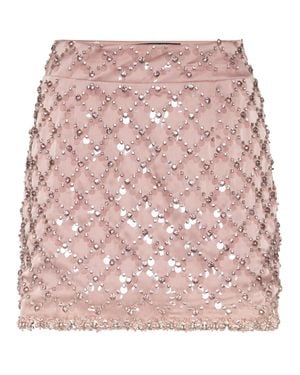 Philipp Plein Mini Skirt Paillettes - Pink