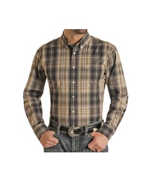 Panhandle Select Button Plaid Shirt - Brown