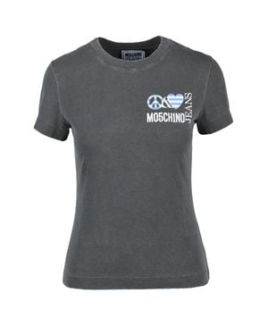 Moschino Fitted Cotton T-Shirt - Gray