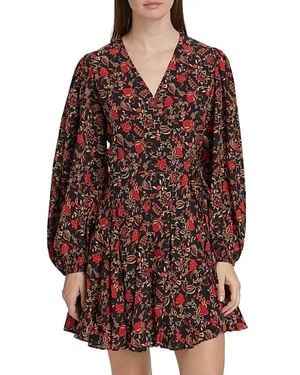 RHODE Caro Floral Print Mini Dress - Red