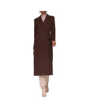 Avec Les Filles Strong Shoulder Hourglass Coat Espresso Gbo3888 - Brown