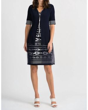 Joseph Ribkoff Zip Detail Dress - Blue