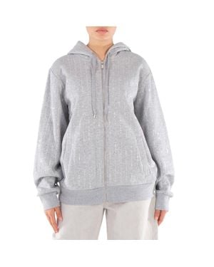 Michael Kors Long Sleeve Zip-Up Hoodie - Gray