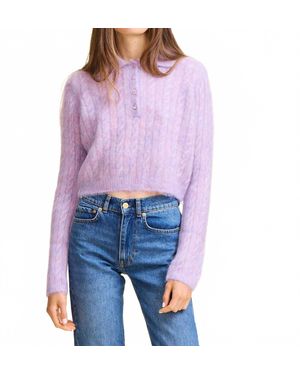 MILLE Ingrid Henley Sweater - Purple