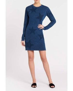 Current/Elliott The Long Sleeve Beatnik Dress - Blue