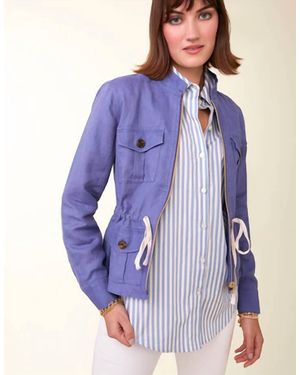 spartina 449 Dani Linen Jacket - Blue