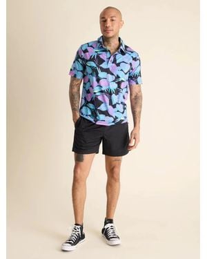 Chubbies The Fluorescent Funk Polo Shirt Leaves Collared Jdm2424 - Blue