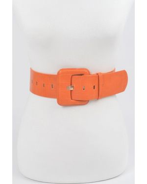 Fashnzfab Faux Croc Leather Waist Belt - Brown