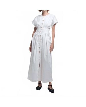 Kika Vargas Dena Midi Dress - White