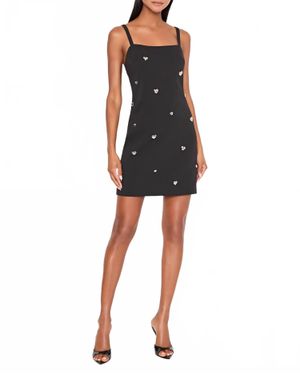 MILLY Colette Heart Applique Mini Dress - Black