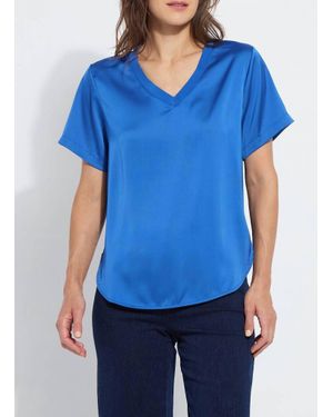 Lyssé Sonja V Neck Top - Blue