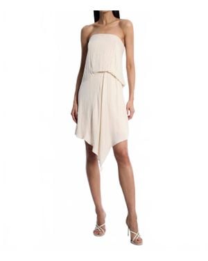 BCBGMAXAZRIA Strapless Drape Midi Dress - Natural