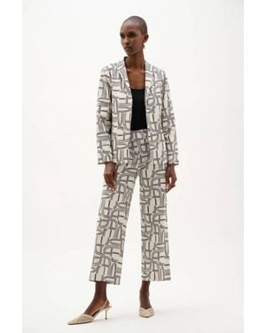 Joseph Ribkoff Millennium Geometric Print Straight-Cut Jacket - White