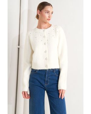 TRUEDAMES Angel Touch Sweater Knit Cardigan - White