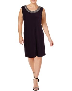 R & M Richards Embellished Sleeveless Cocktail Dress - Black