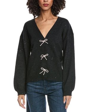 Fate Mixed Media Cardigan - Black