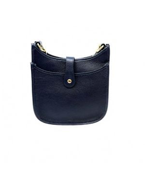 German Fuentes Medium Leather Crossbody Bag - Blue