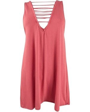 California Waves Lattice Swim Cover Up Dress - Pink