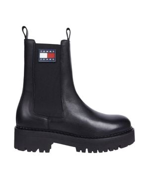 Tommy Hilfiger Urban Leather Slip-On Chelsea Boots - Black