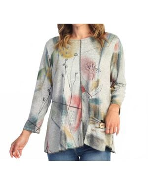 Jess & Jane Hazel French Brushed Knit Top - Gray