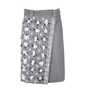 Des Phemmes Straight Wrap Skirt - Gray