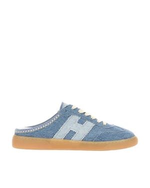 Hogan Denim Cool Sabot Cotton Sneakers - Blue