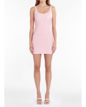 Amanda Uprichard Margot Faux-Leather Sleeveless Mini Dress - Pink