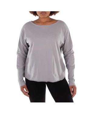 The Good Tee The Effortless V-Neck Long Sleeve Tee - Gray