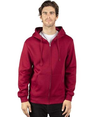 Threadfast Apparel Fleece Full-Zip Hooded Sweatshirt - Red