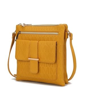 MKF Janni Signature Embossed Crossbody Bag - Metallic