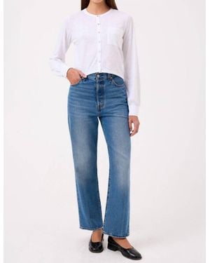 Goldie Julia Long Sleeve Crop Shirt - Blue