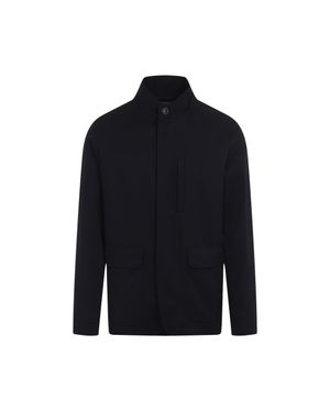 ZEGNA Wool Over Jacket - Blue