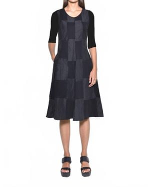 Simply Mila Chessboard Midi Dress - Blue