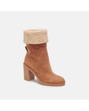 Dolce Vita Caddie Plush Boots Faux Fur Lined Bootie Rhs6065 - Brown