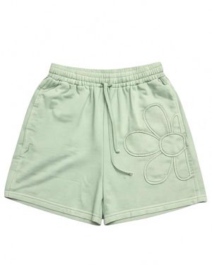 Easel Hadley Flower Patch Detail Shorts - Green