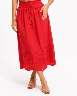 Adelyn Rae Eira Embroidered Midi Skirt