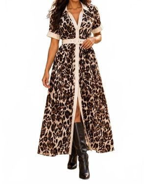 SurelyMine Print Maxi Shirt Dress - White