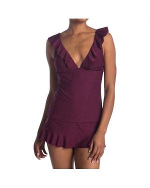 Robin Piccone Juliana Ruffle Tankini Top - Purple