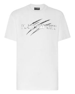 Philipp Plein T-Shirt Round Neck Ss Chrome Scratch Edition - White