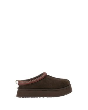 UGG Suede Slip-On Clogs With Braided Collar And Eva Sole - Brown