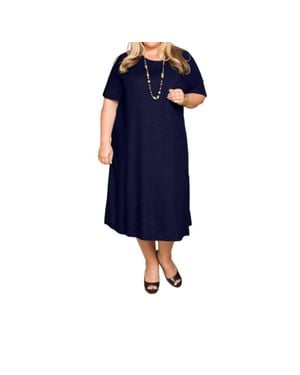 On The Plus Side Belle Rayon Plus Size Dress - Blue