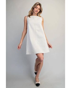 Eesome Pinstriped Back Zipper Mini Dress - Gray